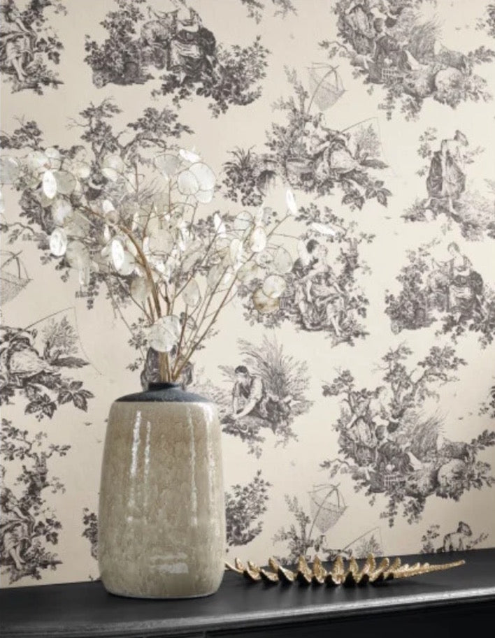 n87919612cd Beautiful vintage Toile de Jouy on designer paste the wall wallpaper. ***PLEASE NOTE: This wallpaper is a special order product and therefore delivery will take approx. 10 working days.