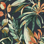 na7100202g Fabulous large scale flowing leaves on a textured matt black background. Paste the wall vinyl.