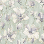 na7245504g Fabulous 'painted effect' floral in ivory and purple on a gorgeous sage green background. Textured paste the wall vinyl.