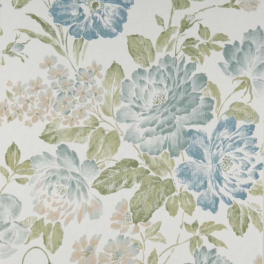 nbv91977082di Beautiful 'hand-painted' floral motif in gorgeous purple and blue tones on a textured matt background. Paste the wall.