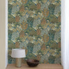 nmu337706g Fabulous multicolour leaf motif in gorgeous blue and green tones. High quality paste the wall vinyl.