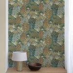 nmu337706g Fabulous multicolour leaf motif in gorgeous blue and green tones. High quality paste the wall vinyl.