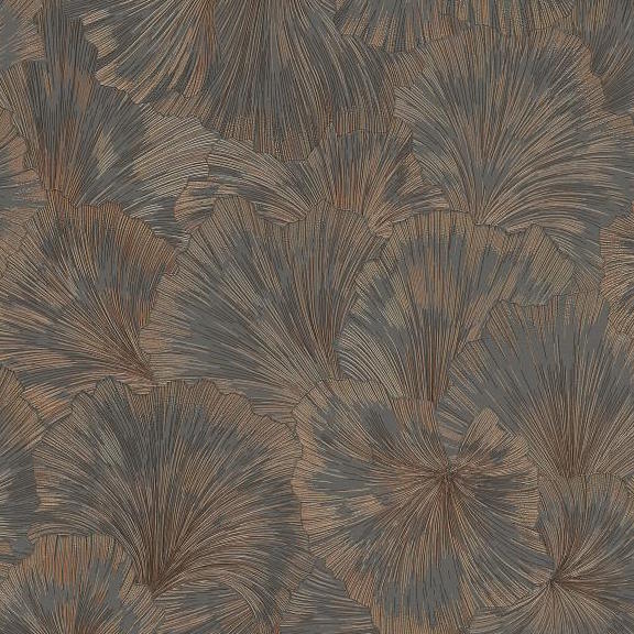nv103733347e Striking flowing leaf motif in green, teal and bronze tones with fabulous metallic detail. Paste the wall vinyl.