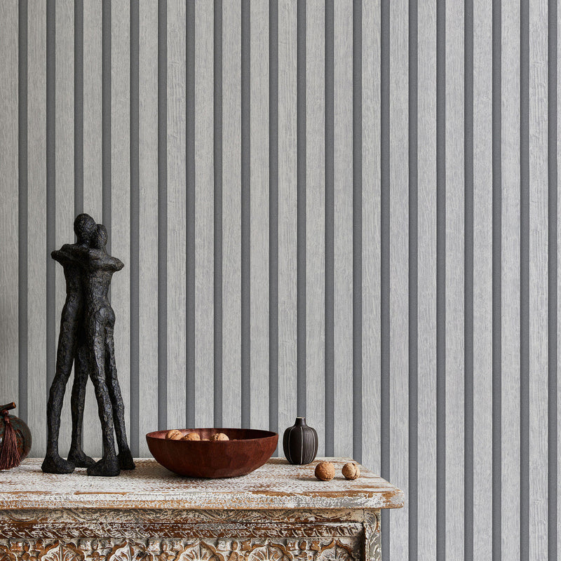 nv104000031e Beautiful '3D effect' wood slats design on paste the wall vinyl.