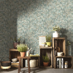 nv104551507e Beautiful blooming blossom pattern in sage green. Paste the wall vinyl.