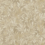 nv20422801g Beautiful trailing willow leaf design with gorgeous soft metallic highlights on a textured taupe background.