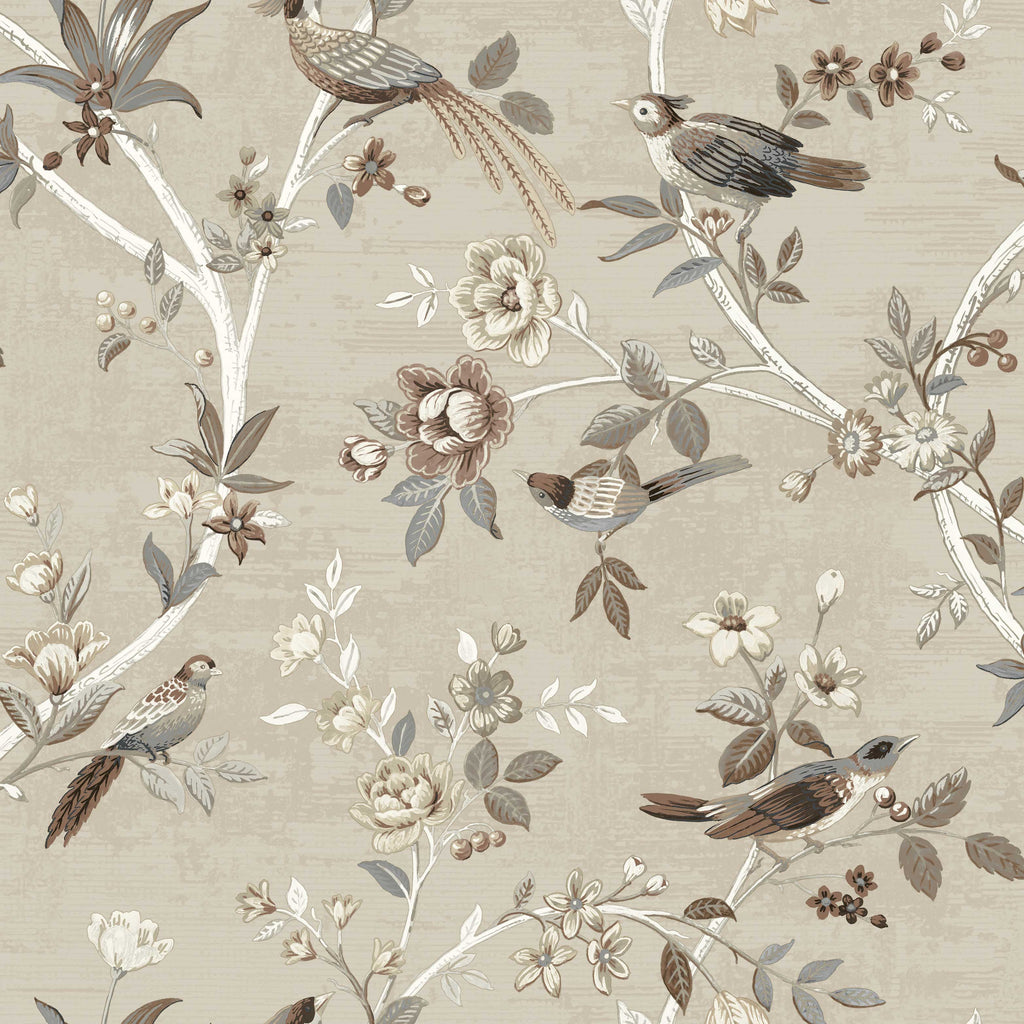 nv2833843p Stunning floral bird trail on textured paste the wall vinyl. Supreme quality.