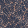 nv69177801r Beautiful overlapping flowing leaf motif in beautiful rose gold on a soft off-white background. Paste the wall vinyl.