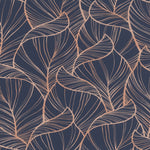 nv69177801r Beautiful overlapping flowing leaf motif in beautiful rose gold on a soft off-white background. Paste the wall vinyl.