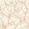 nv69199818r Beautiful overlapping flowing leaf motif in beautiful rose gold on a soft off-white background. Paste the wall vinyl.