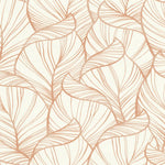 nv69199818r Beautiful overlapping flowing leaf motif in beautiful rose gold on a soft off-white background. Paste the wall vinyl.