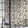 nv69900302r Gorgeous cream and copper leaves on a deep charcoal background. Paste the wall vinyl.