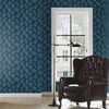 nv69977203r Fabulous silver flowing feather on a beautiful navy background. Paste the wall vinyl.