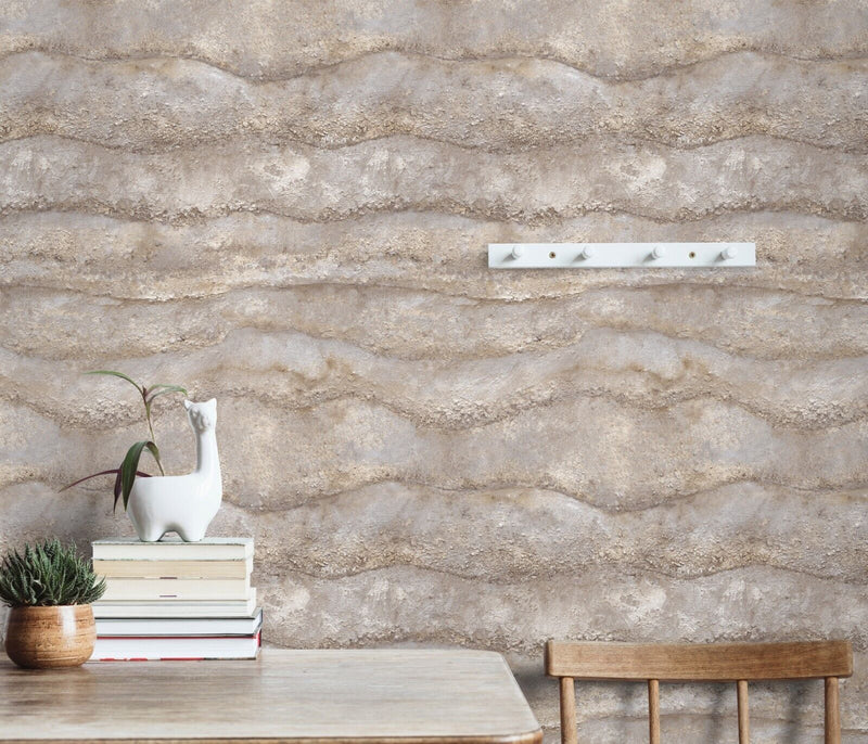 nv904455d Stunning horizontal stone effect textured vinyl in natural tones. Paste the wall.