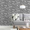 nvh29700600a Luxurious deep textured abstract marble effect in charcoal and silver. Heavy weight, paste the wall vinyl.