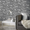 nvh29700600a Luxurious deep textured abstract marble effect in charcoal and silver. Heavy weight, paste the wall vinyl.