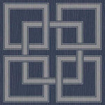 vh737780B. Gorgeous large scale geometric squares in navy and metallic silver. Supreme quality heavy weight vinyl.