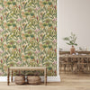 vh40022020r A gorgeous cream textured background with stunning vibrant green tropical leaves, beautiful butterflies and jungle foliage. Heavy weight vinyl. Supreme quality.