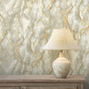 vh40055129r Gorgeous green and ivory toned marble effect design with metallic gold veins running throughout. Heavy weight Italian vinyl.