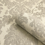 vh440009b Beautiful deep engraved classic damask with a gorgeous subtle shimmer on tweed-style fabric effect vinyl. Luxurious heavy weight vinyl. Fully washable and durable.