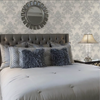 vh630042b Luxurious heavy weight vinyl with a beautiful ornate damask on a deep engraved textured background.