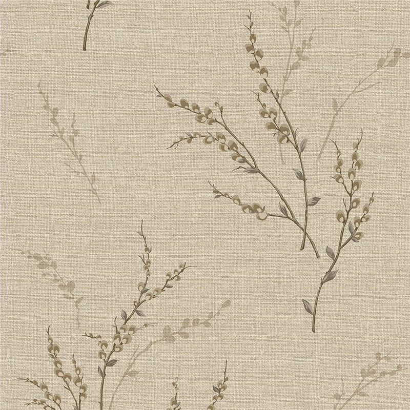 vh712251b Beautiful deep engraved floral trail in beige on a gorgeous hessian textured background. Heavy weight Italian vinyl.