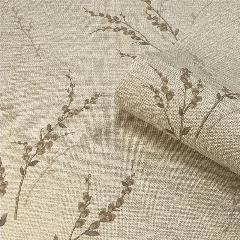 vh712251b Beautiful deep engraved floral trail in beige on a gorgeous hessian textured background. Heavy weight Italian vinyl.