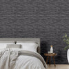 vh900041d Fabulous deep engraved horizontal stone inspired texture in charcoal. Heavy weight Italian vinyl.