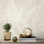vhm9522686r Gorgeous flowing overlapping leaf motif in gorgeous stone tones. Heavy weight vinyl. Supreme quality.