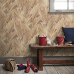 vhm9566687r Gorgeous flowing overlapping leaf motif in gorgeous bronze and dark taupe tones. Heavy weight vinyl. Supreme quality.