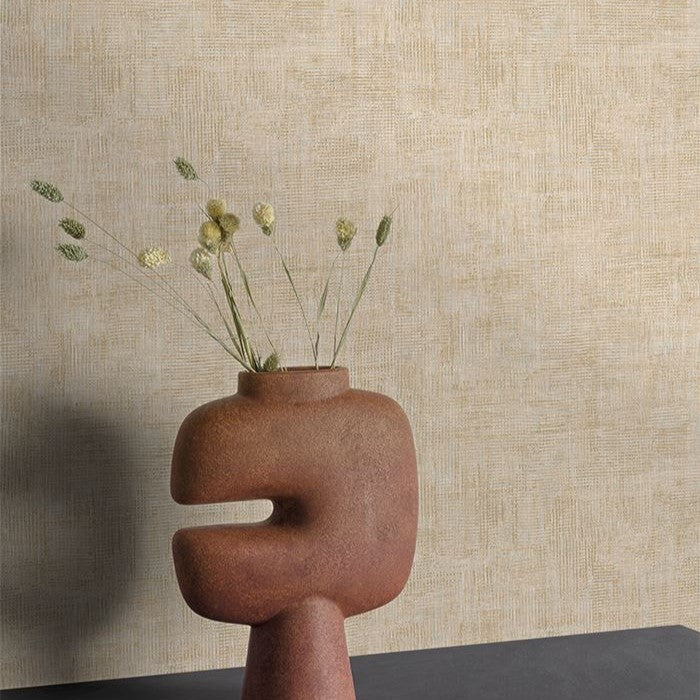 vmu114413g Gorgeous warm cream structured weave texture. High quality paste the wall vinyl.