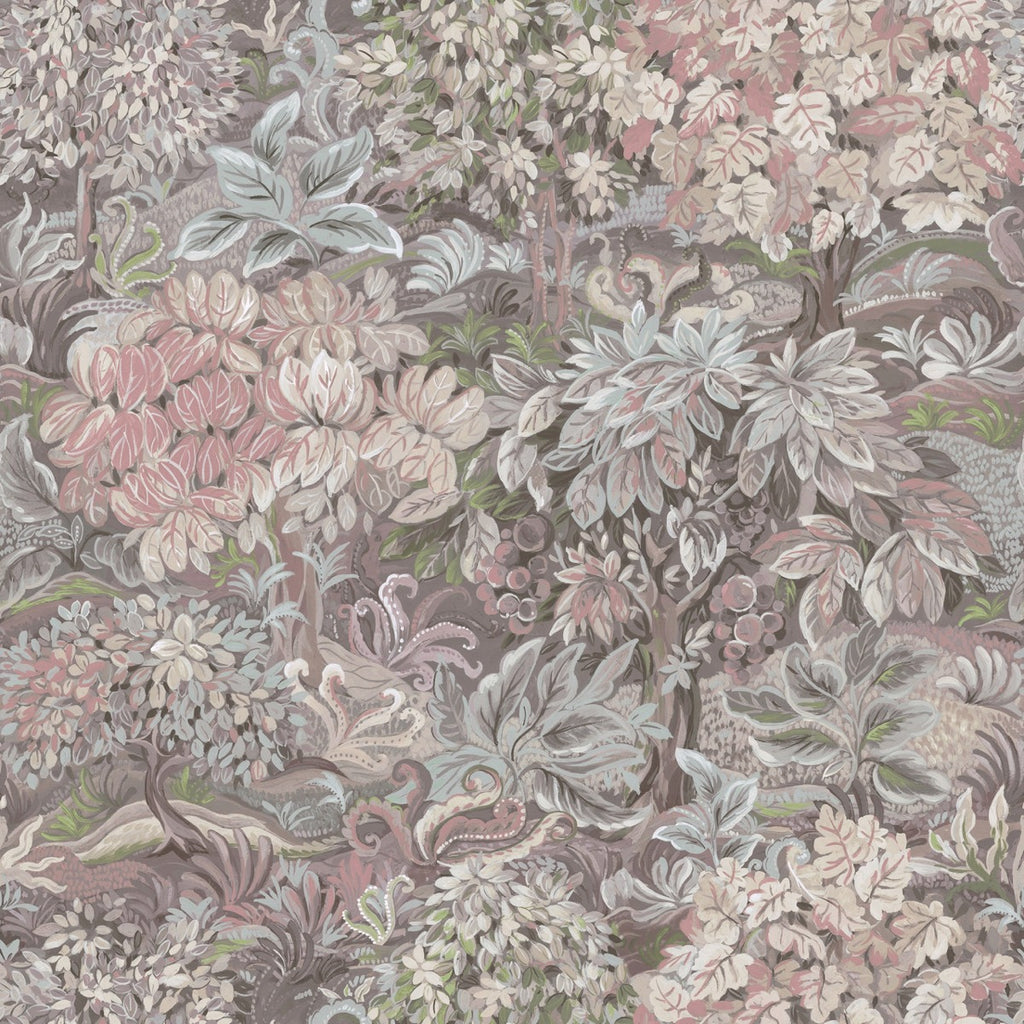 w1368811h Beautiful forest design with gorgeous foliage and floral patterns in pretty purple tones with hints of blues, greens and pinks.