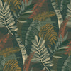 w165503b Gorgeous tropical leaf motif in beautiful green and orange tones.