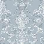 w26077246r Gorgeous soft blue background with a beautiful vintage damask pattern.