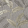 w28300487r Gorgeous metallic leaf on linen effect wallpaper in grey and soft gold.
