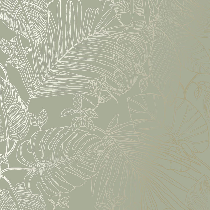 w28355180r Gorgeous sage green background with beautiful metallic leaves.