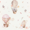 W30099529R Beautiful kids nusery wallpaper with gorgeous animals in hot air balloons.