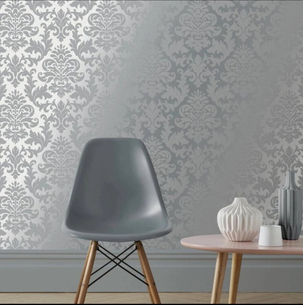 w5445548Br Stunning rose gold damask pattern on a satin-textured background.