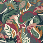 w591101r Beautiful bold leaf and floral pattern in gorgeous shades of green, beige and cream.