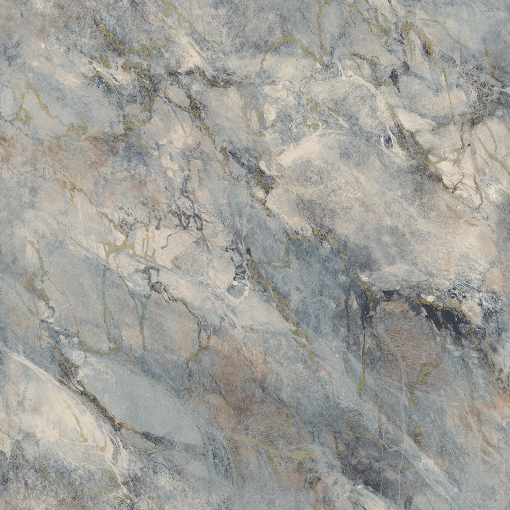 w617764b Fabulous marble effect wallpaper in gorgeous blue tones with beautiful metallic gold detail.