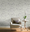 wa6800901g Gorgeous scrolling leaf pattern in grey.