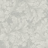 wa6800901g Gorgeous scrolling leaf pattern in grey.