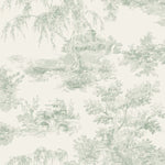 wa6955801g Beautiful and delicate toile de jouy wallpaper in blue.