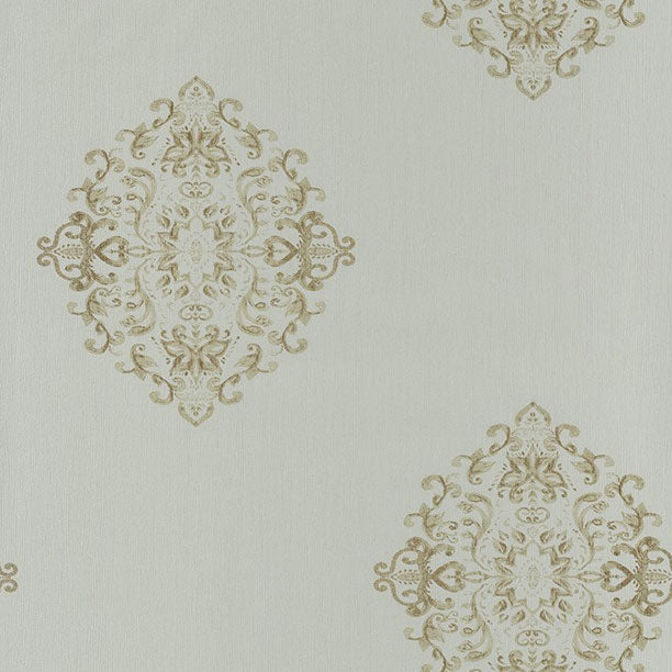AMBA81272105 Beautiful damask pattern on paste the wall vinyl in gold with a soft background.