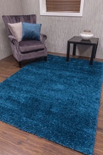 Dreamy Blue Beautiful bold blue shaggy rug.