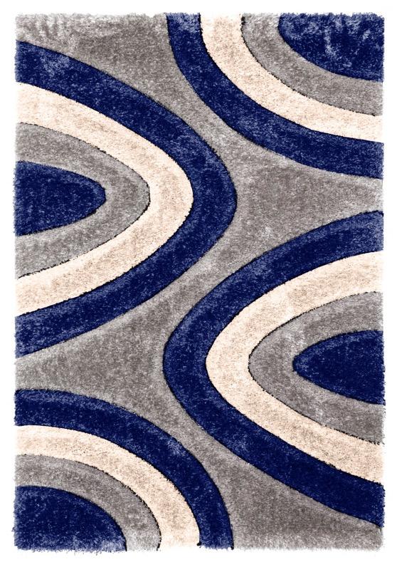 Lux Ripple Multi Navy Stylish 3D hand-carved ripple finish in navy, grey and cream.