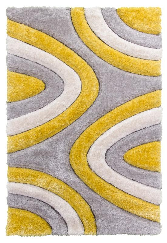 Lux Ripple Multi Yellow Stylish 3D hand-carved ripple finish in yellow, grey and cream.