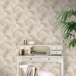 MY204404g 'Easy hang' paste the wall, matt vinyl with a beautiful palm leaf design.