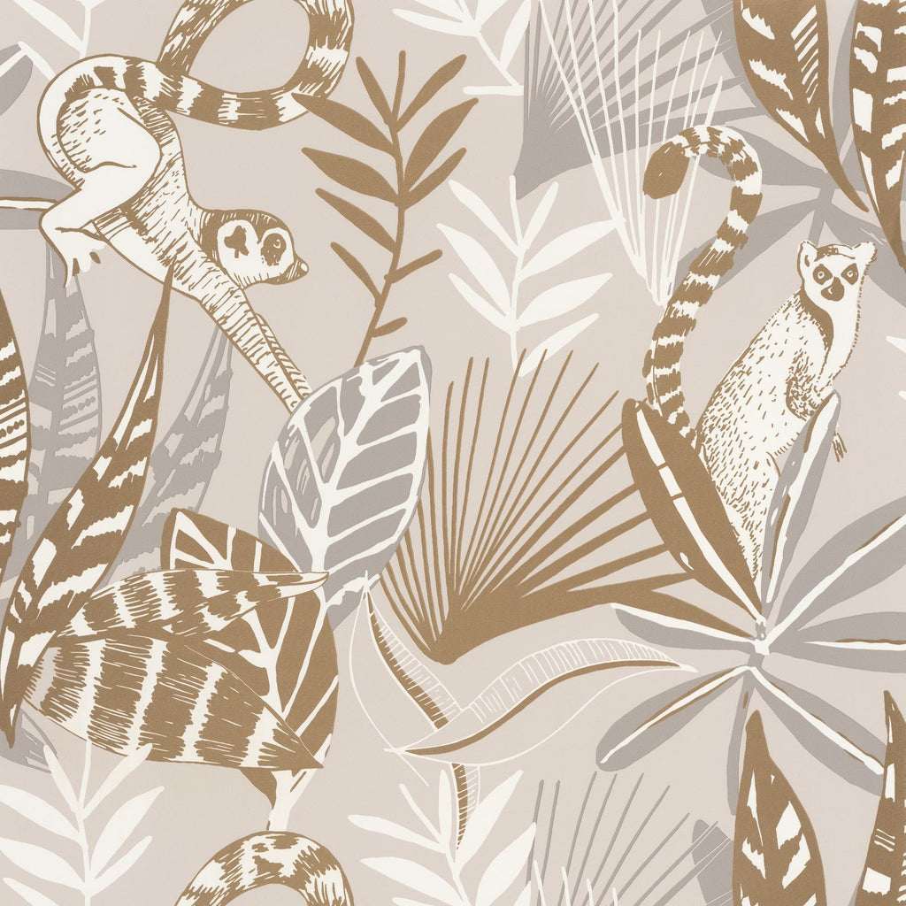 OYS101401010cd Beautiful Madagascar jungle theme with lemurs on a matt finish background. Paste the wall designer wallpaper. ***PLEASE NOTE: This wallpaper is a special order product and therefore delivery will take approx. 10 working days.