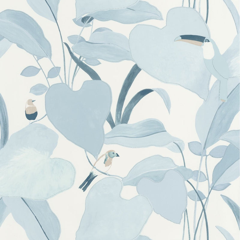 OYS101426215cd Gorgeous watercolour leaves and birds on a matt finish background. Paste the wall designer wallpaper. ***PLEASE NOTE: This wallpaper is a special order product and therefore delivery will take approx. 10 working days.
